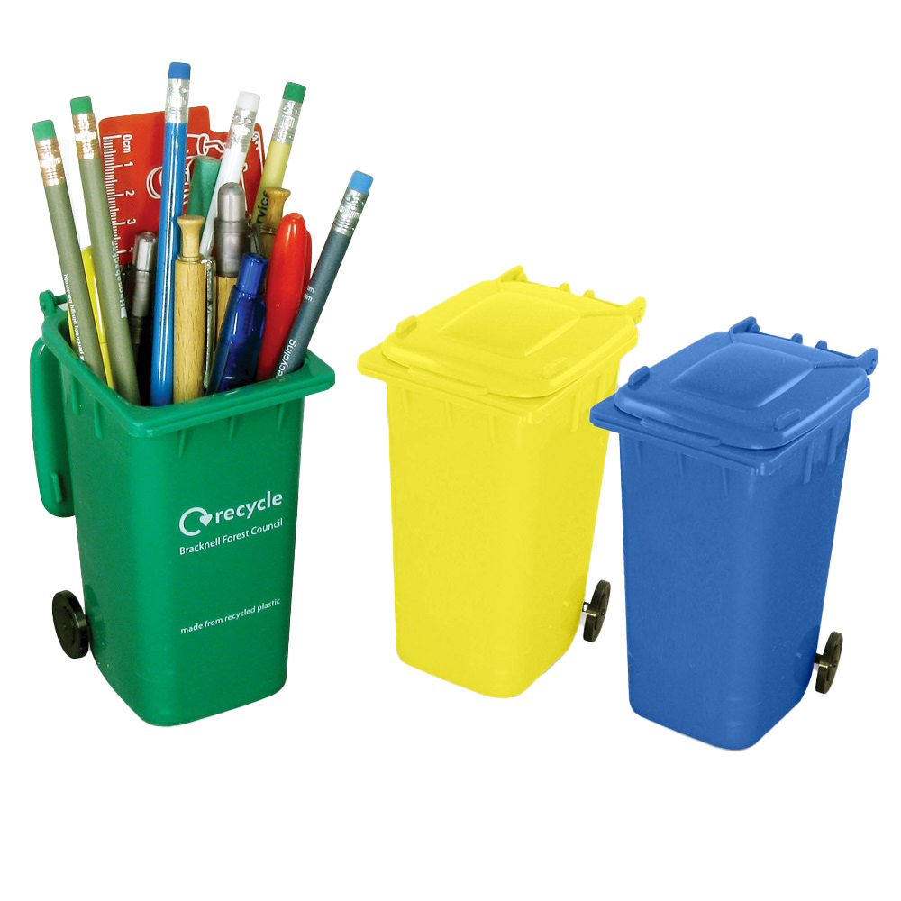 Waste container pen tray